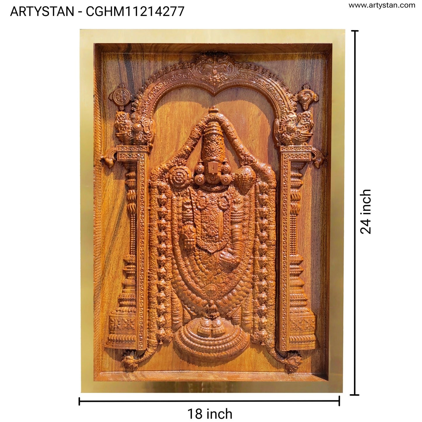 Lord Vyankateshwara wooden Artwork